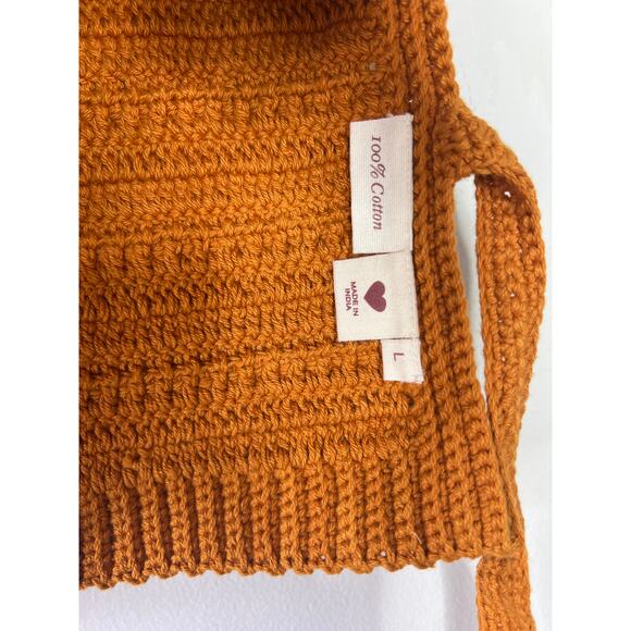 NEW Alix of Bohemia Oona Raffia Crochet Rust Orange Brown Top Size: Large - Picture 5 of 7